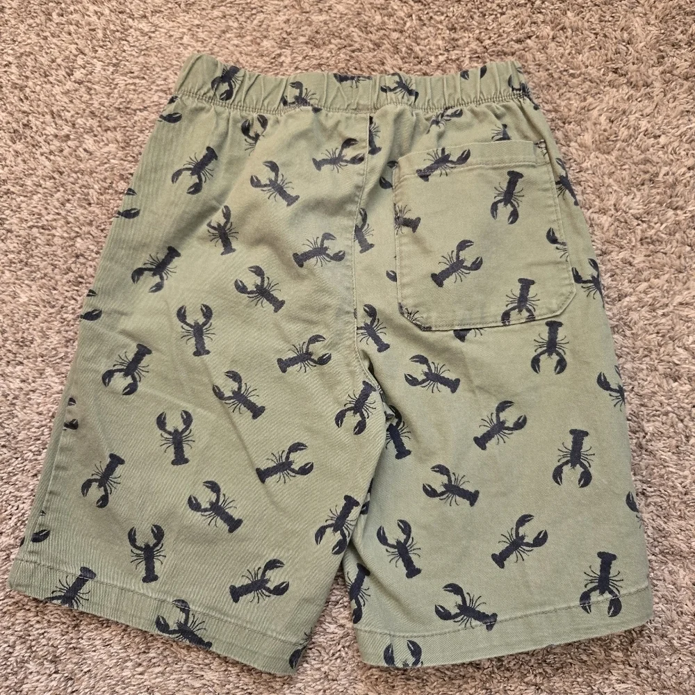 Old Navy Green Shorts Navy Lobster/Crawfish Print Boys Size 14/16